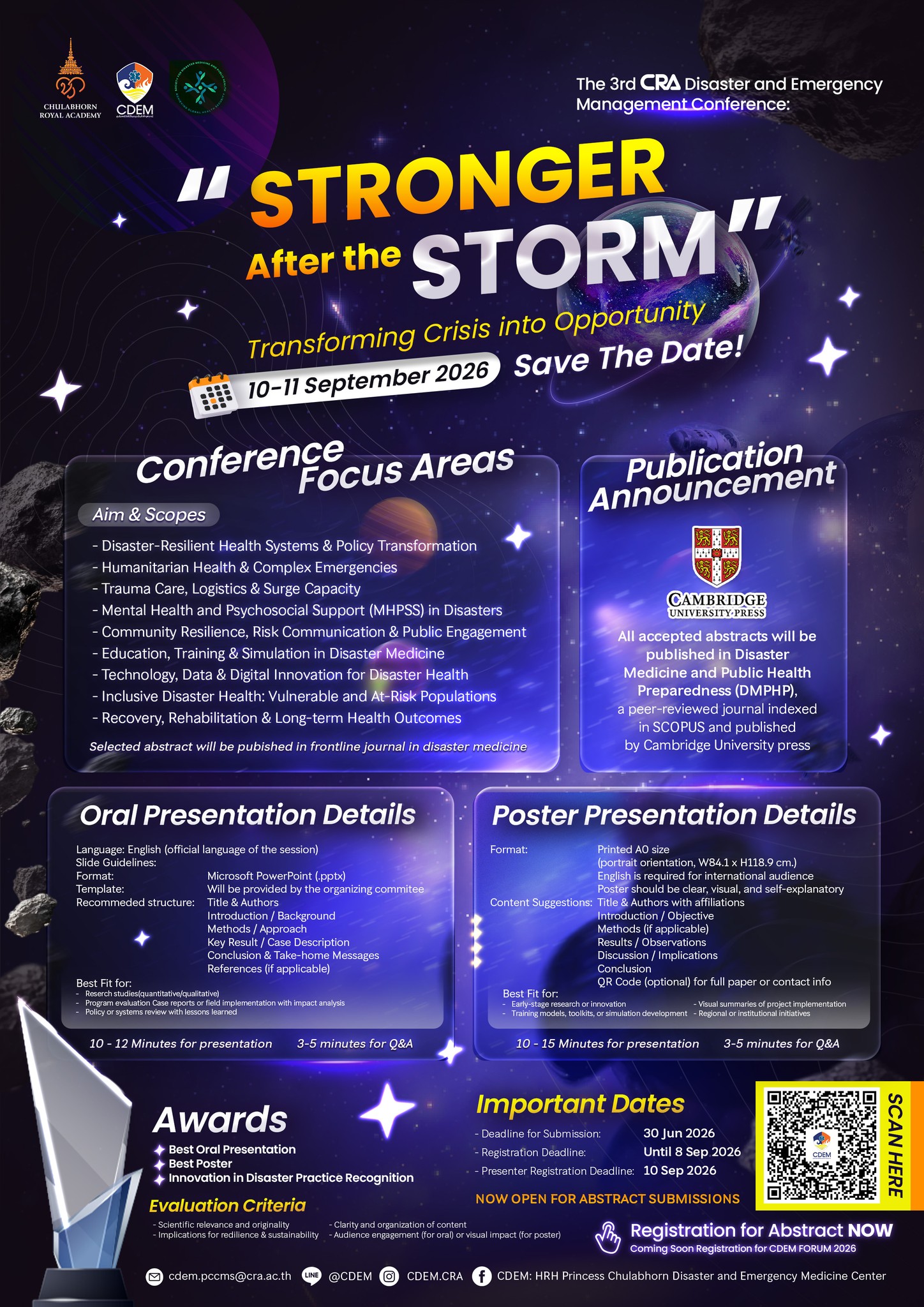 The 3rd CRA Disaster and Emergency Management Conference (3rd@ CDEMFORUM 2026)