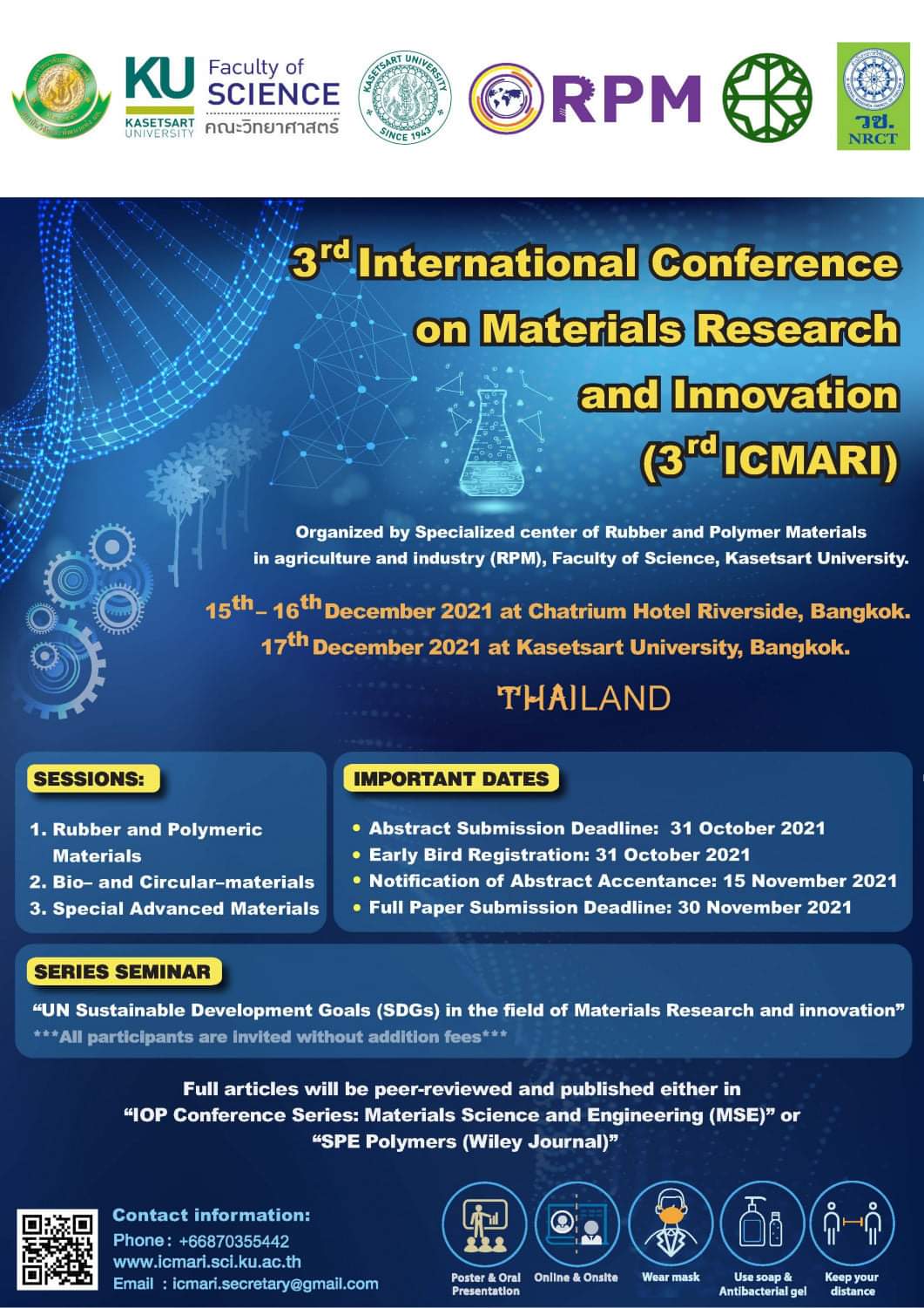 The 3rd International Conference on Materials Research and Innovation (3rd# ICMARI 2021)