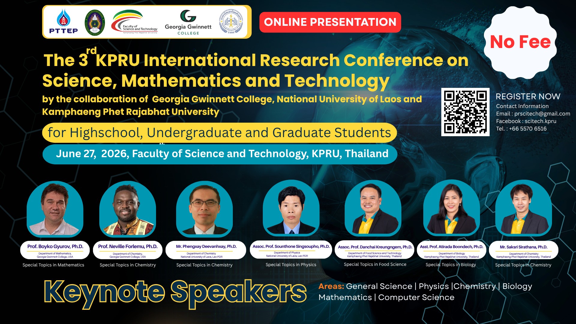 The 3rd KPRU International Research Conference on Science, Mathematics and Technology