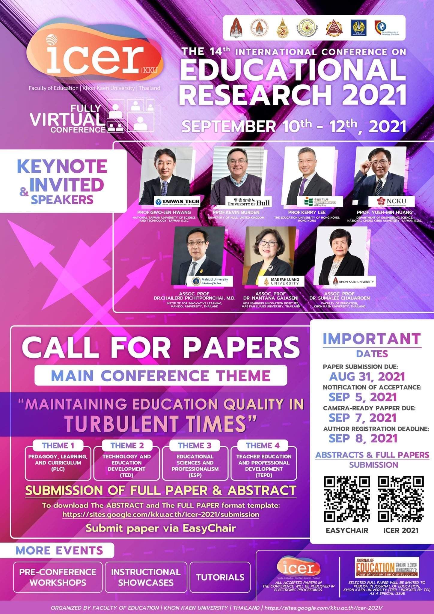 The 14th International Conference on Education Research (ICER 2021): &quot;Maintaining Education Quality in Turbulent times&quot;