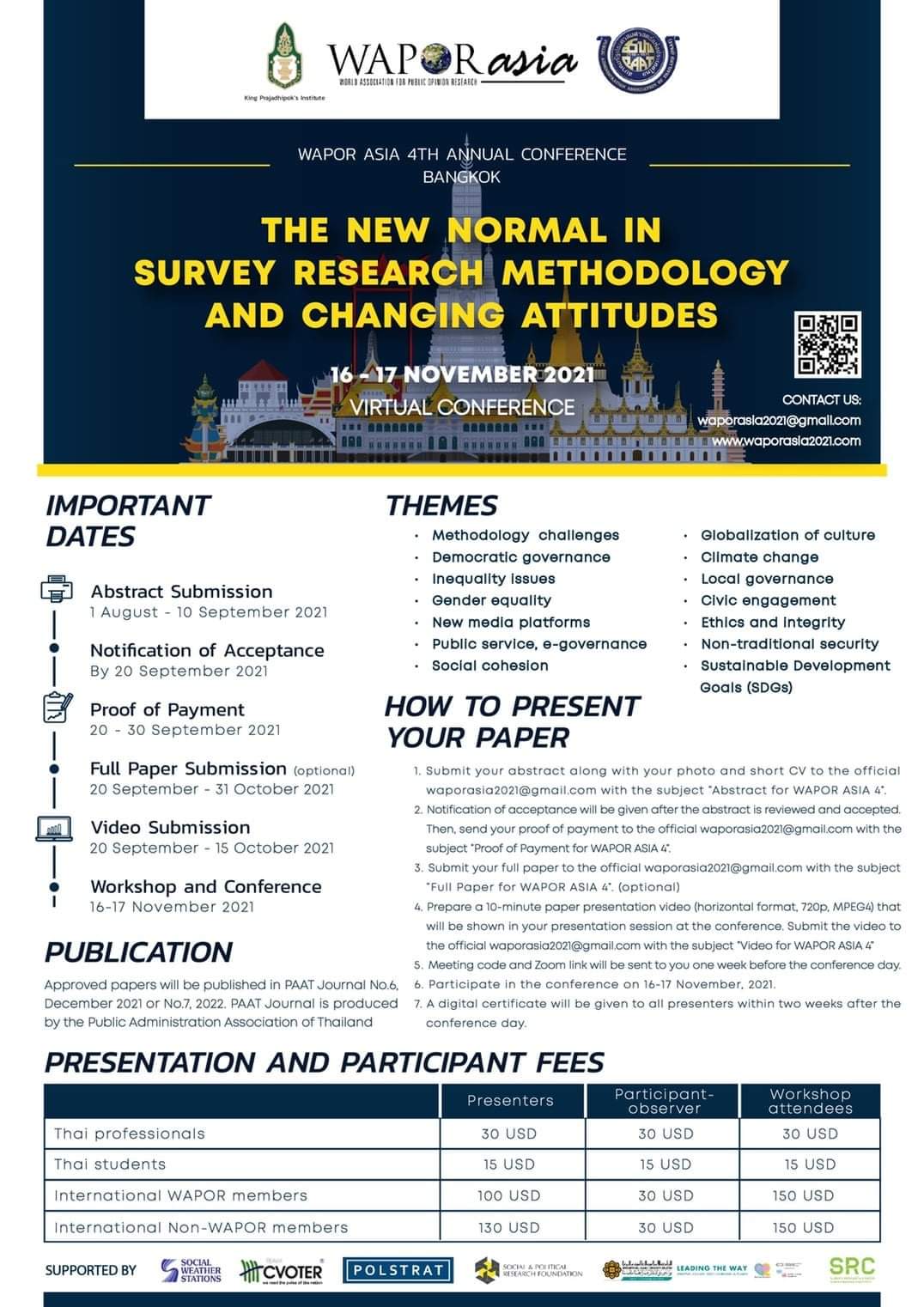 WAPOR Asia 2021 Online Conference เรื่อง "The New Normal in Survey Research Methodology and Changing Attitudes"