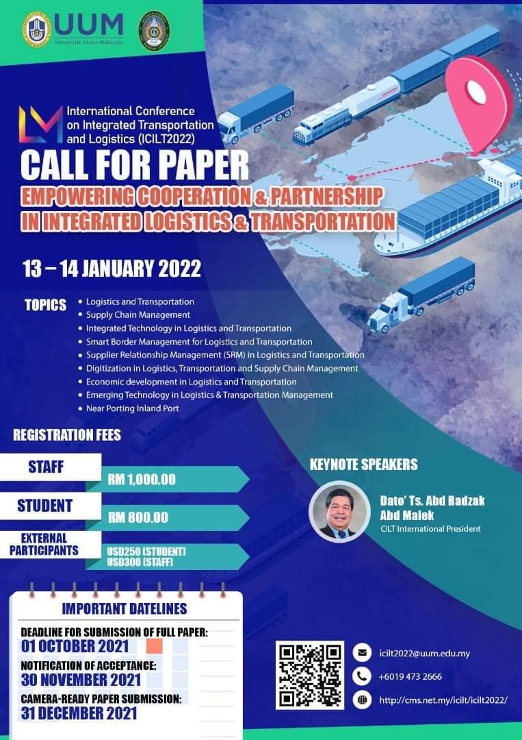 International Conference on Integrated Transportation and Logistics 2022 (ICILT 2022)