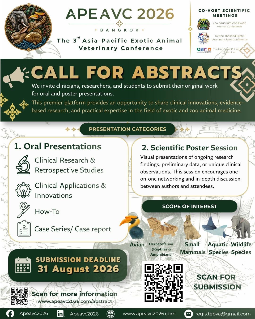 The 3rd Asia-Pacific Exotic Animal Veterinary Conference 2026 (3rd# APEAVC 2026)