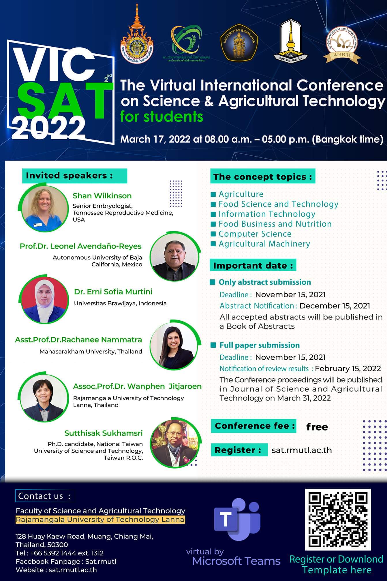 The Virtual International Conference on Science and Agricultural Technology 2022 for students (VIC SAT 2022)