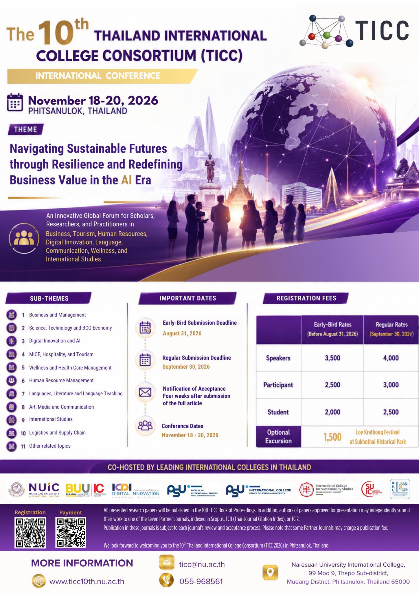 The 10th Thailand International Conference (10th# TICC 2026): “Navigating Sustainable Futures through Resilience and Redefining Business Value in the AI Era”