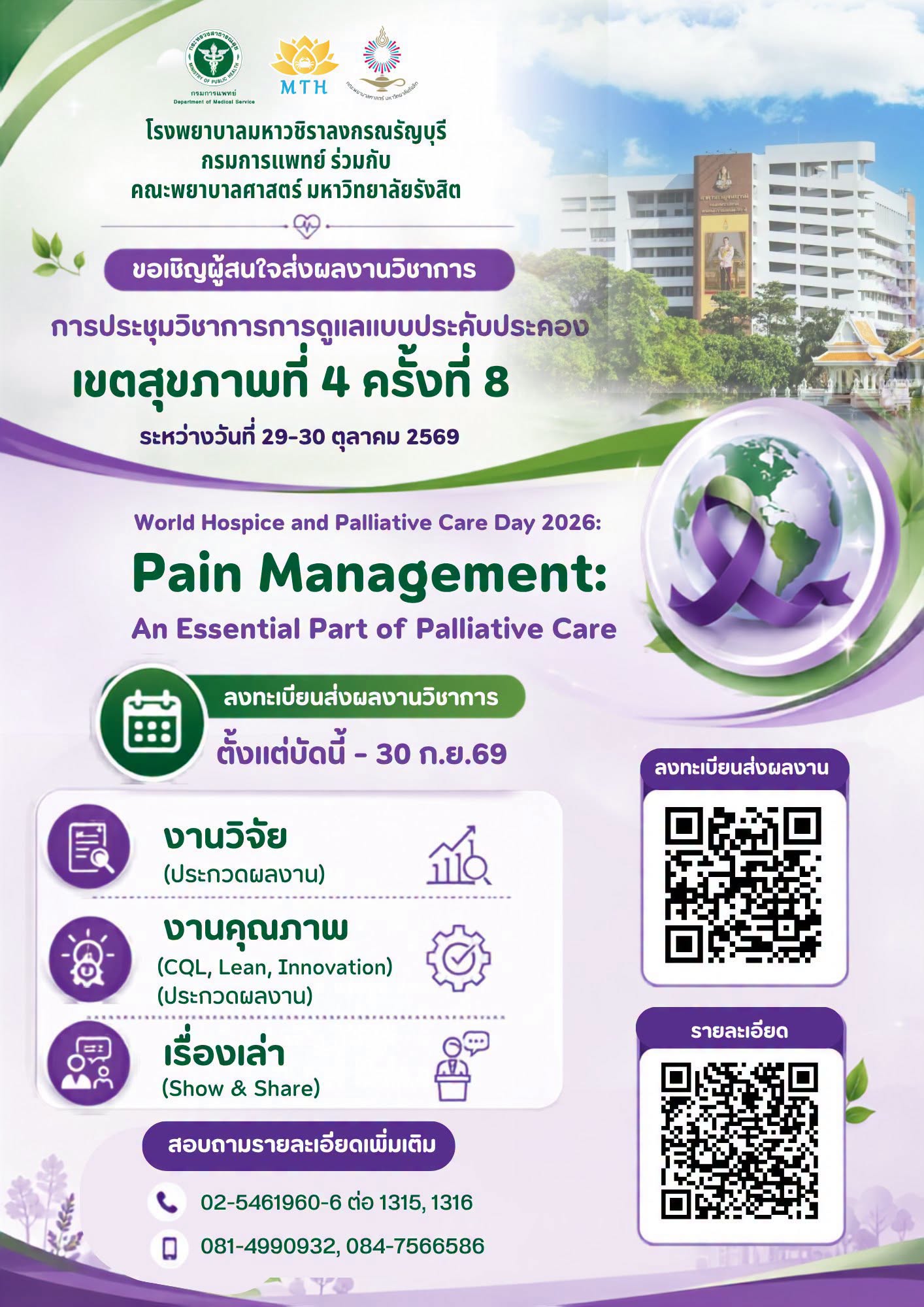การประชุมวิชาการการดูแลแบบประคับประคอง เขตสุขภาพที่ 4 ครั้งที่ 8