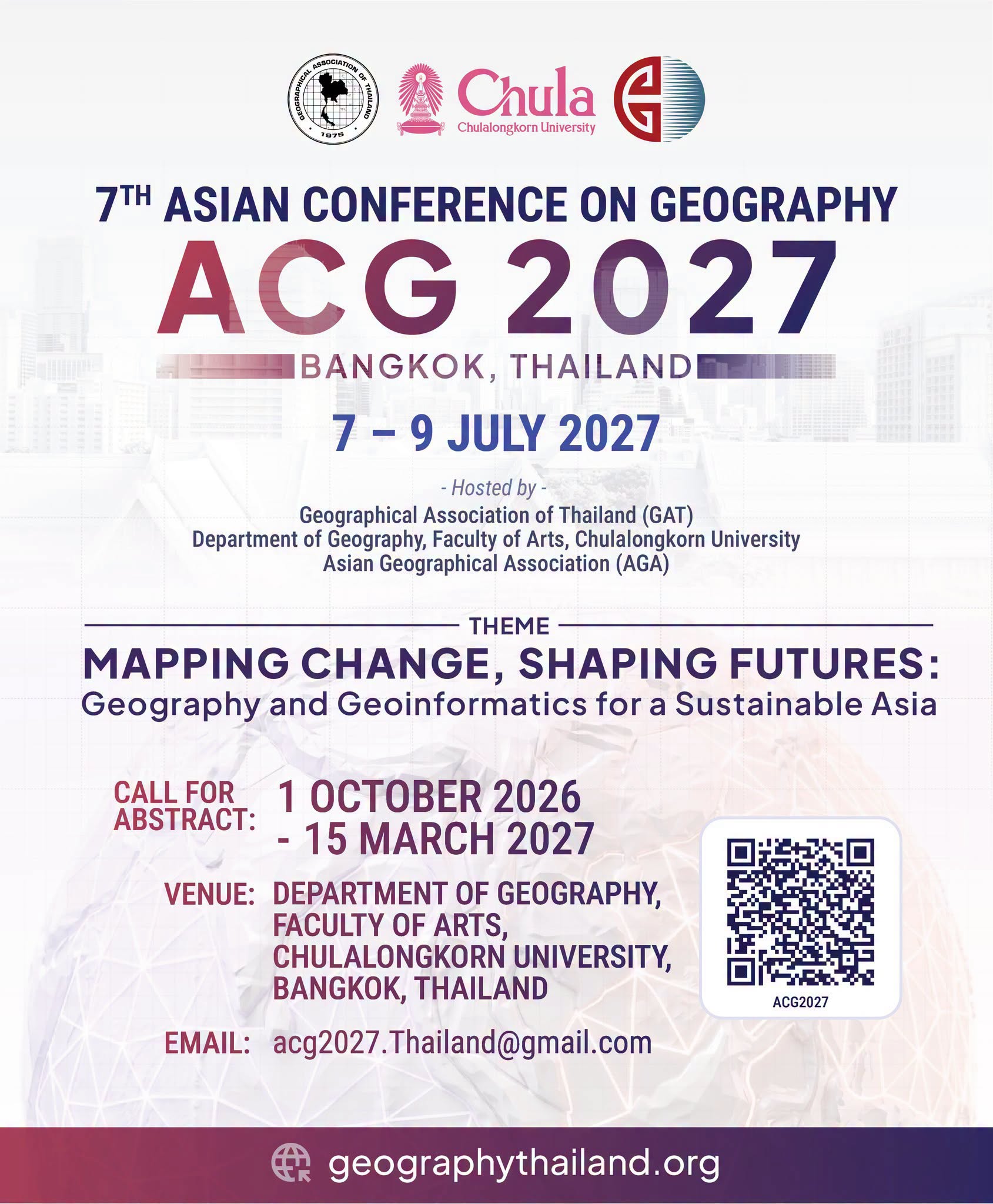 The 7th Asian Conference on Geography (7th# ACG 2027)