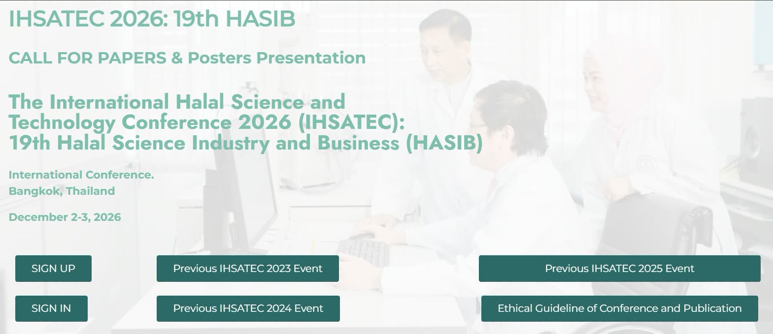The International Halal Science and Technology Conference 2026 (IHSATEC): 19th Halal Science Industry and Business (19th# HASIB 2026)