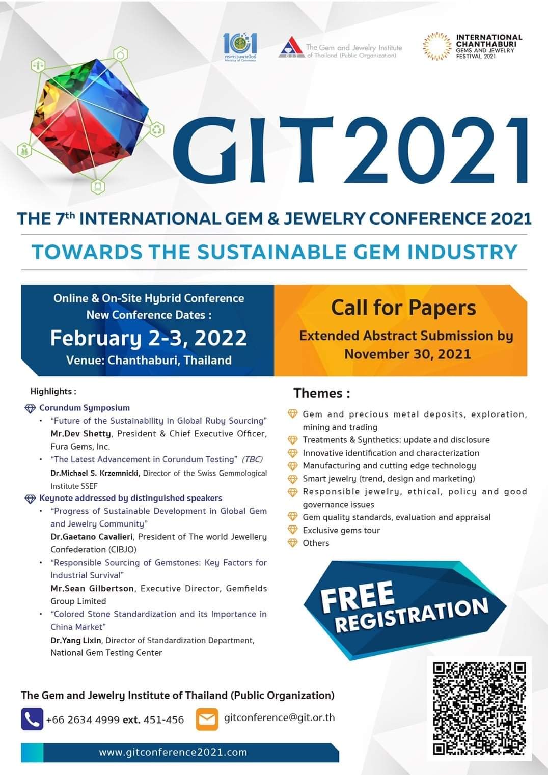 The 7th International Gem and Jewelry Conference (7th# GIT 2021)