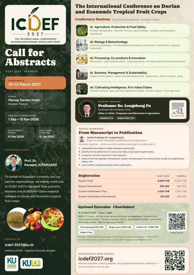International Conference on Durian and Economic Tropical Fruit Crops (ICDEF 2027)