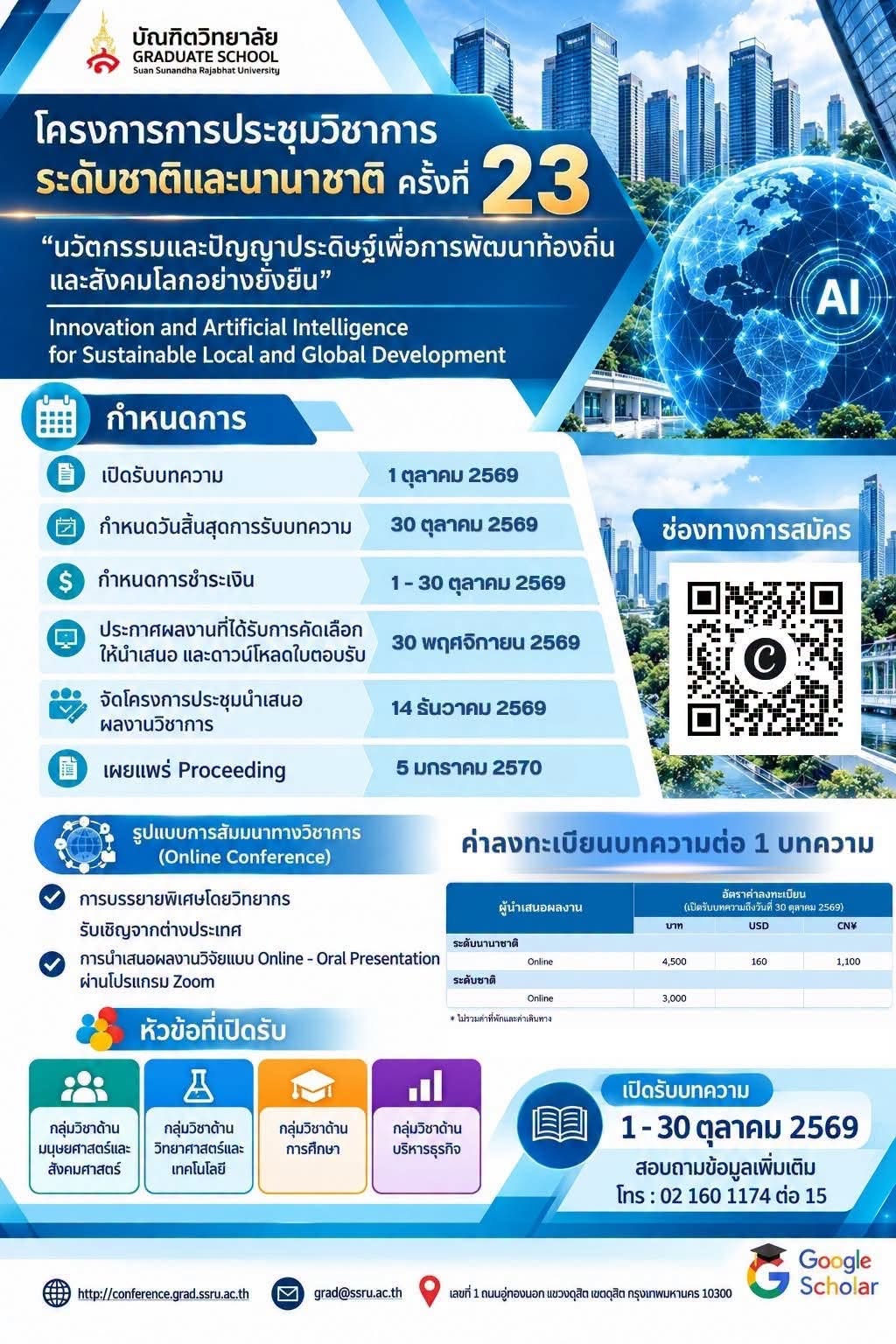 การนำเสนอผลงานวิจัยระดับชาติและนานาชาติ ครั้งที่ 23