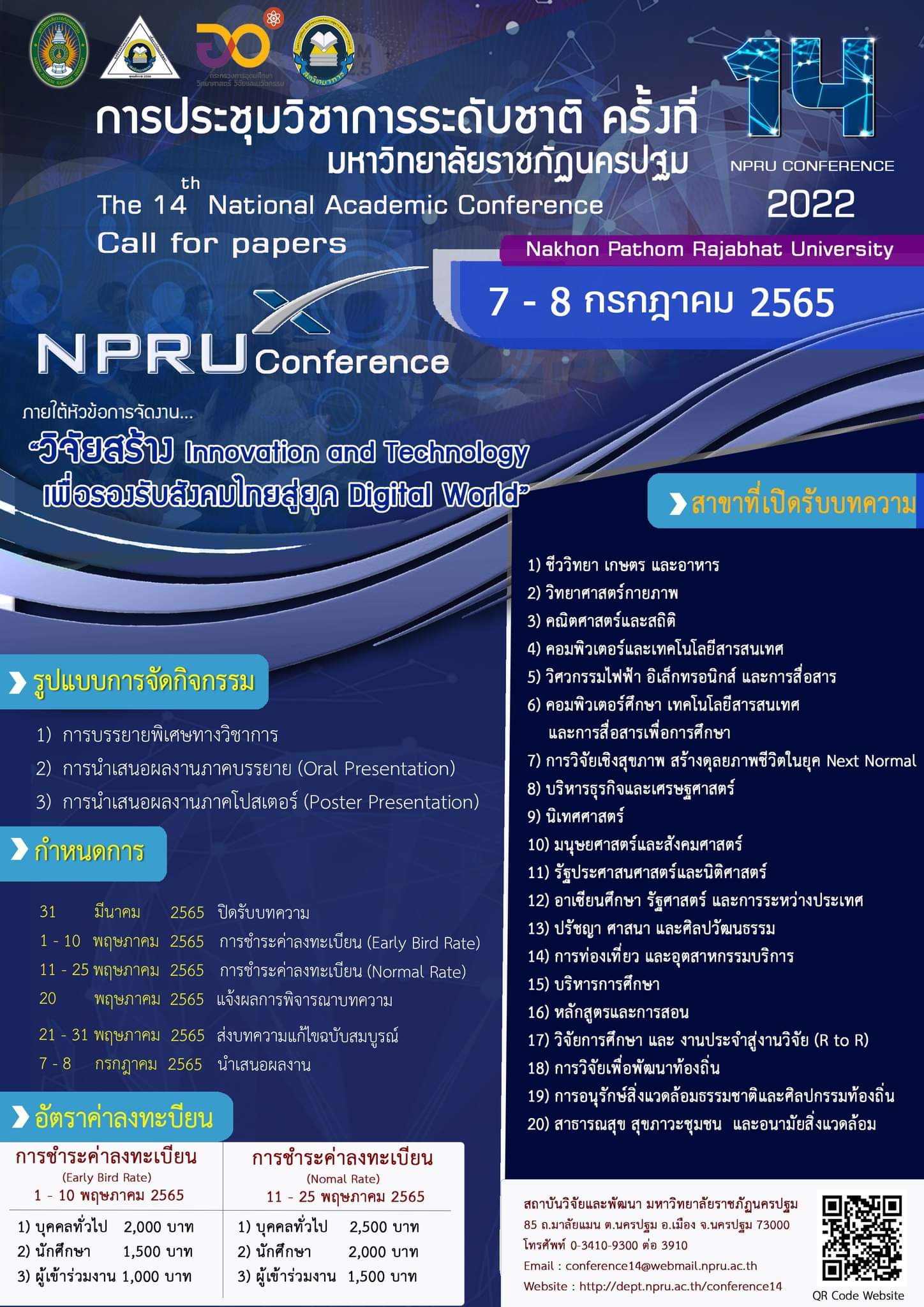 การประชุมวิชาการระดับชาติ ครั้งที่ 14 มหาวิทยาลัยราชภัฏนครปฐม