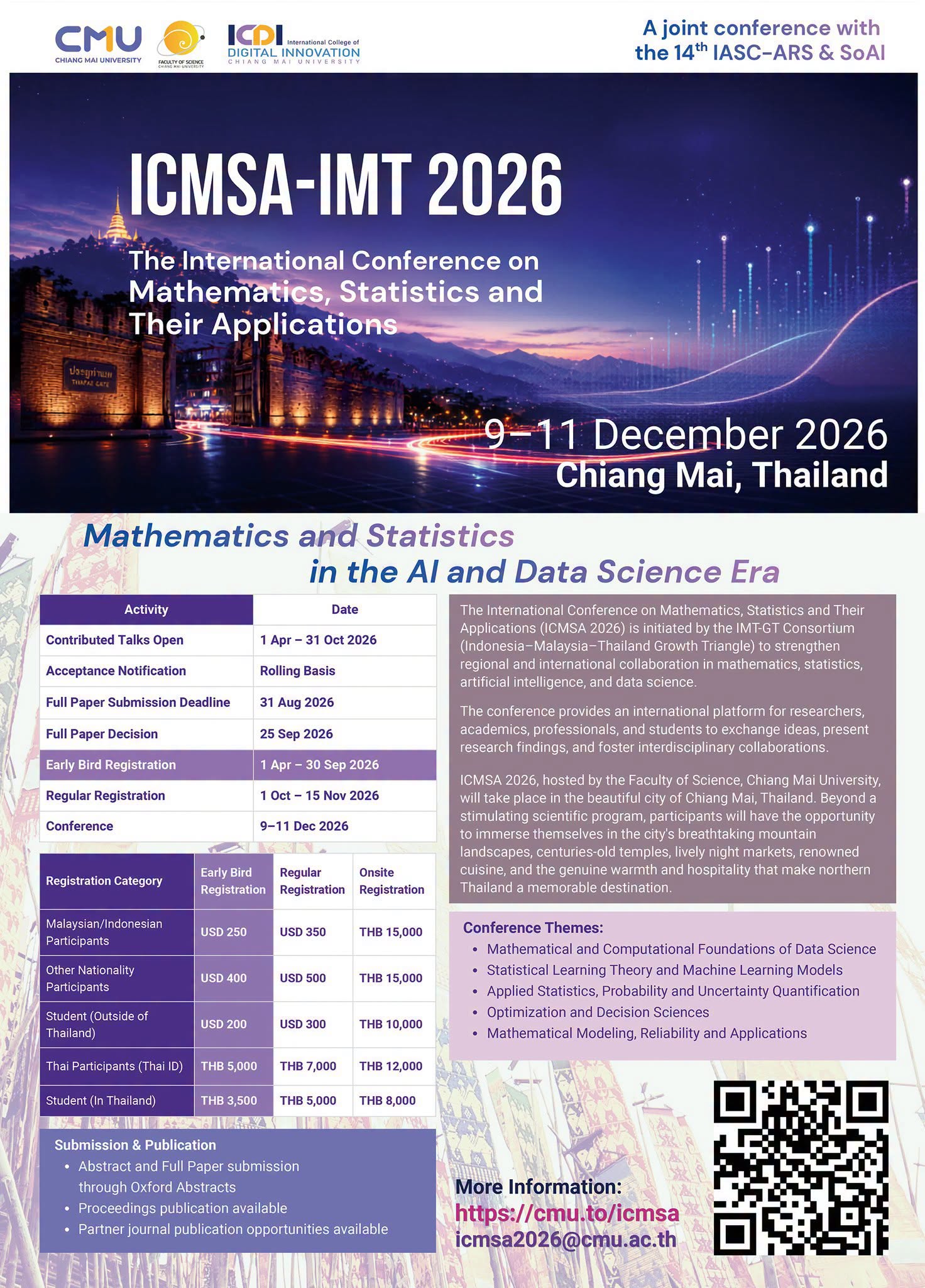 International Conference on Mathematics, Statistics and Their Applications (ICMSA 2026)