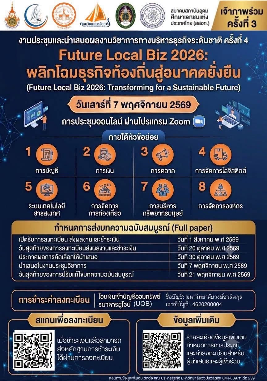 งานประชุมและนำเสนอผลงานวิชาการทางบริหารธุรกิจระดับชาติ ครั้งที่ 4