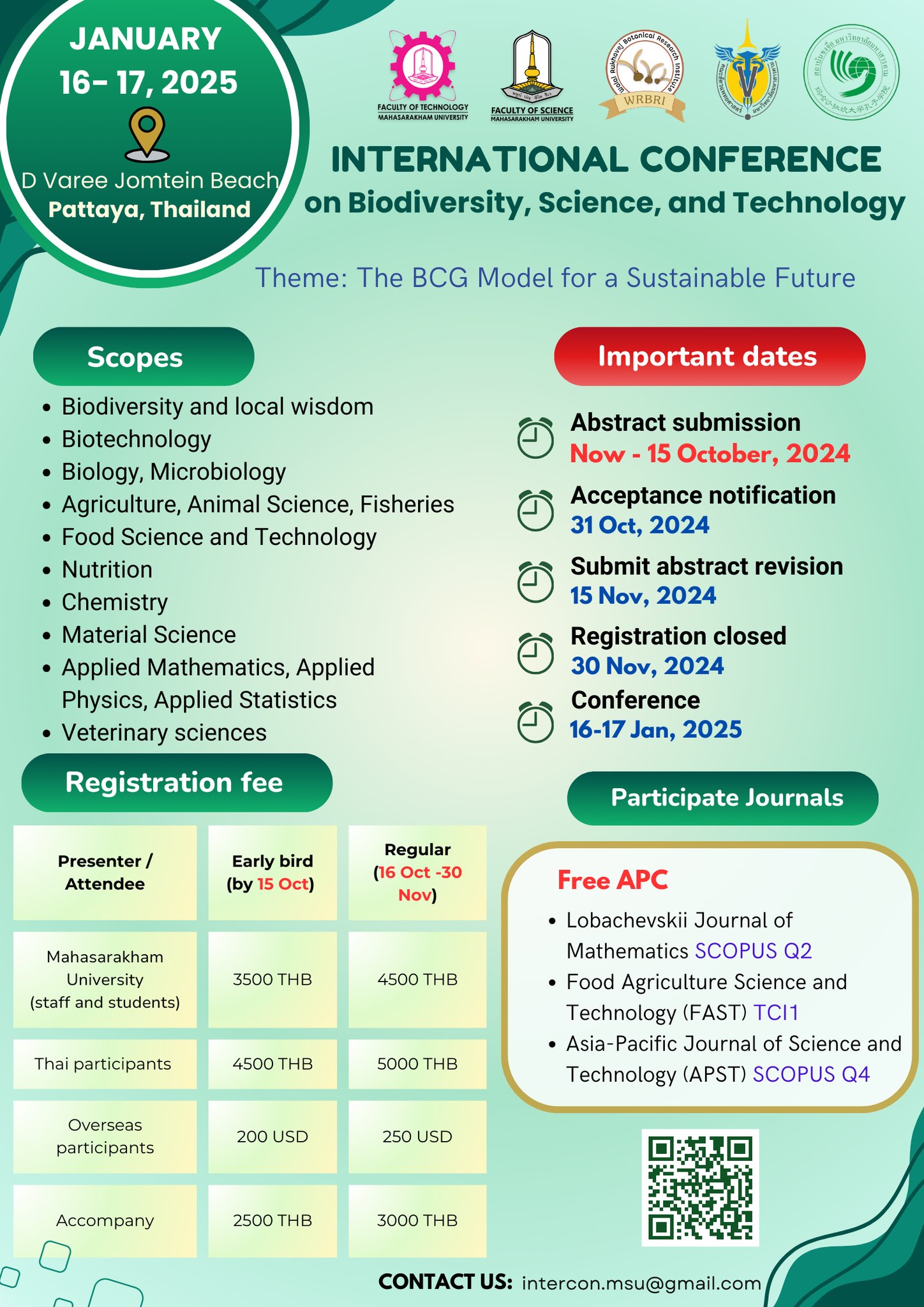 International Conference on Biodiversity, Science, and Technology 2025 (BioSat 2025)