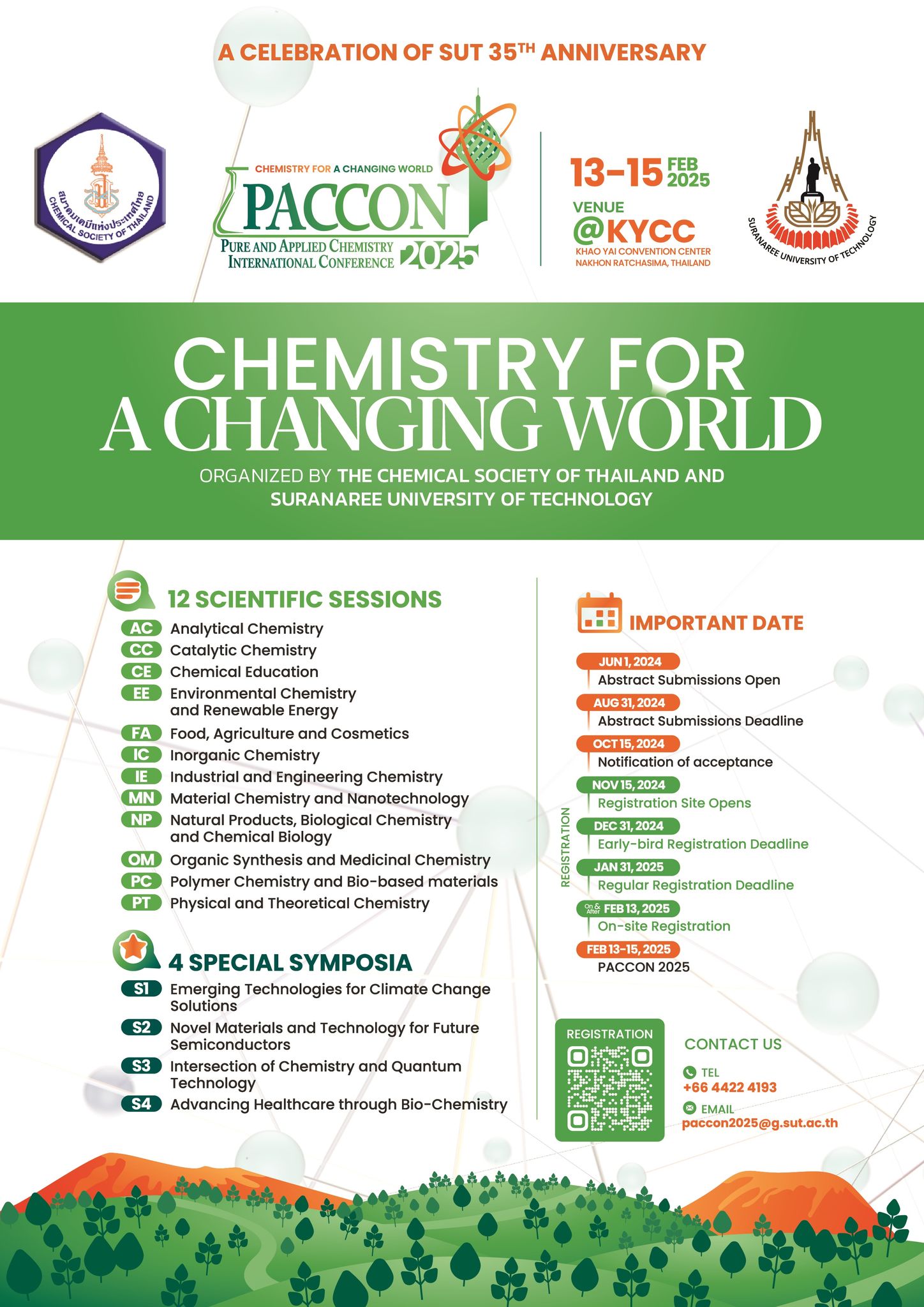 The Pure and Applied Chemistry International Conference 2025 (PACCON 2025): “A Celebration of SUT 35th Anniversary”