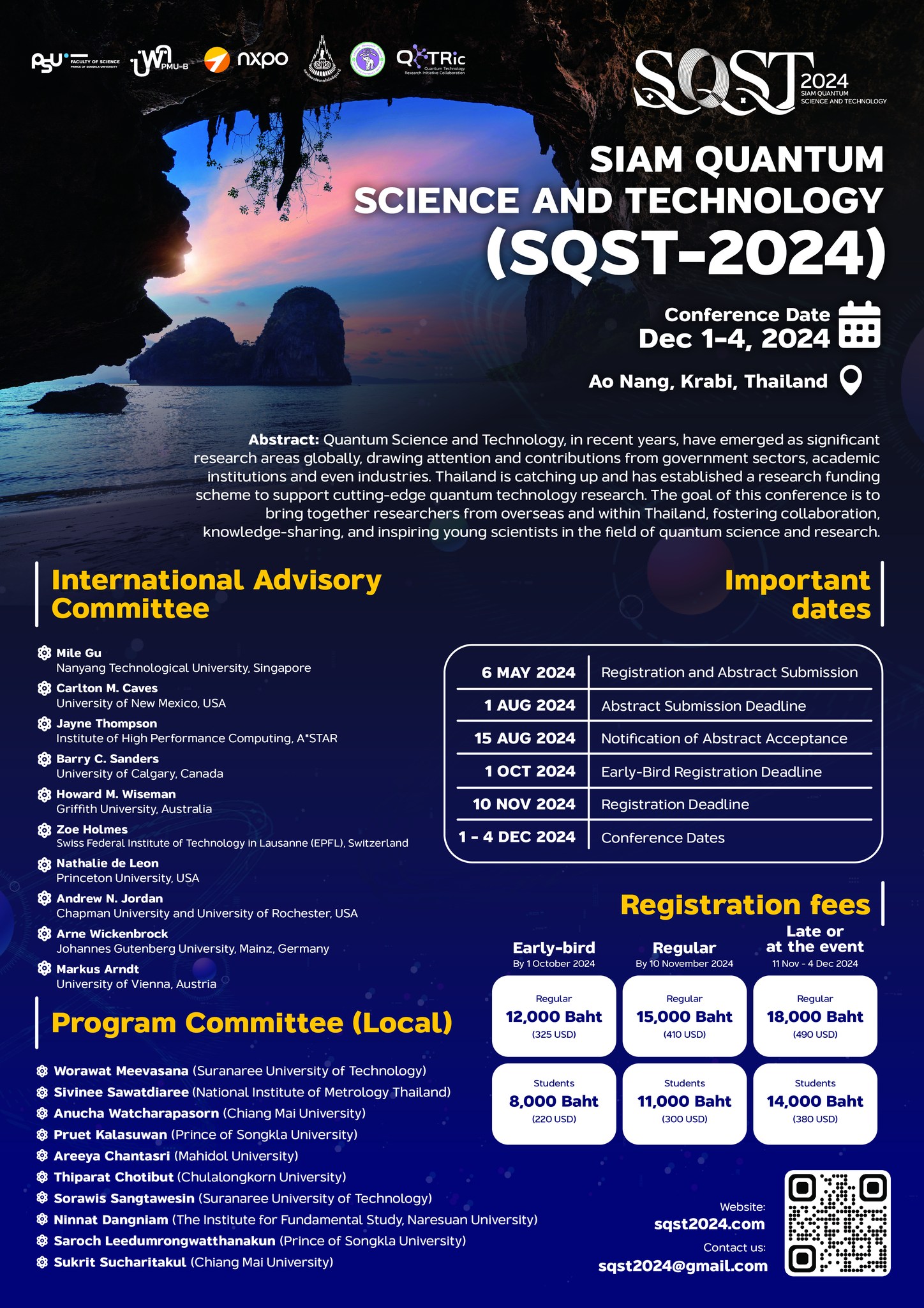 การประชุมวิชาการนานาชาติ Siam Quantum Science and Technology (SQST 2024)