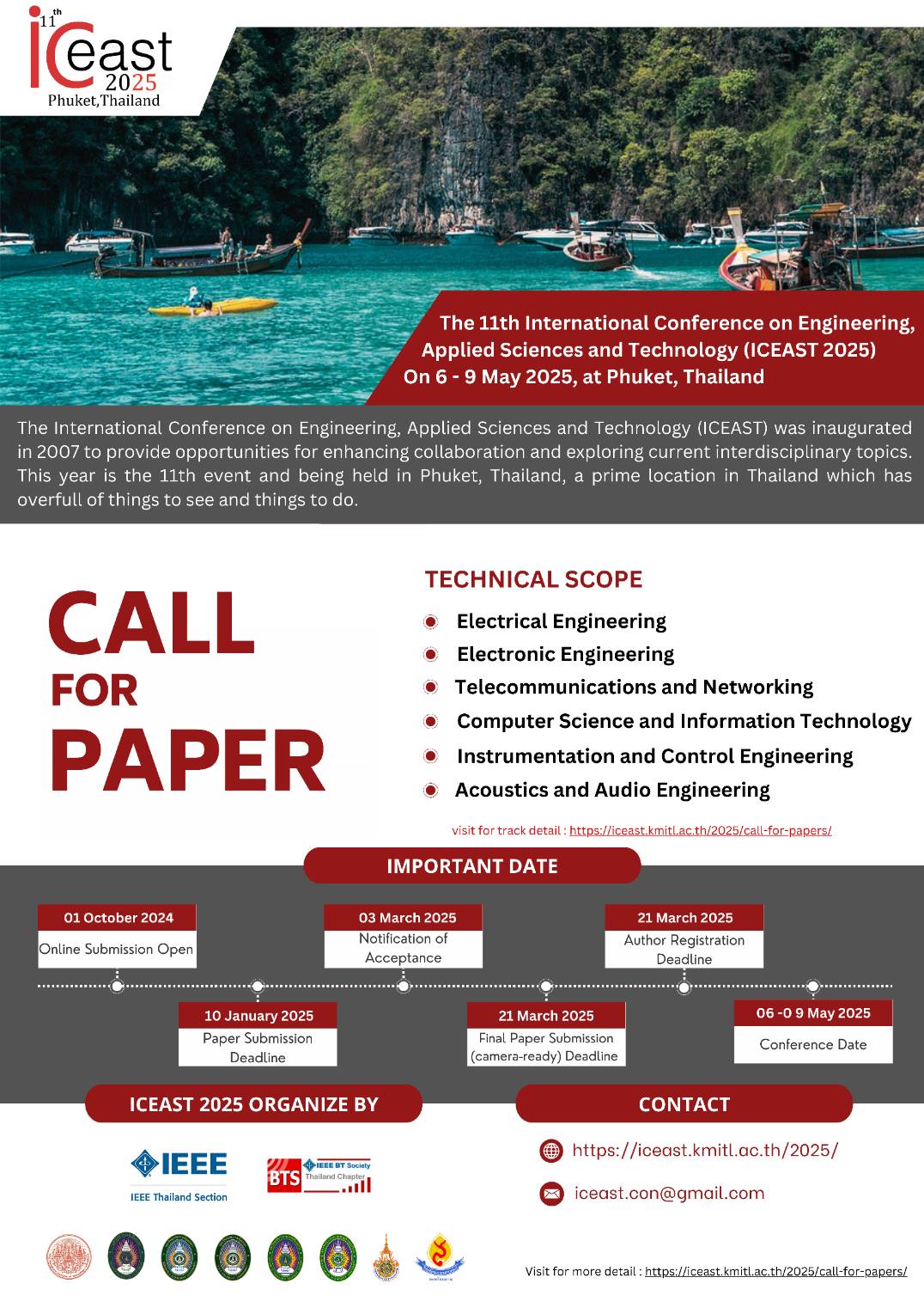 The 11th International Conference on Engineering, Applied Sciences and Technology (11th# ICEAST 2025)