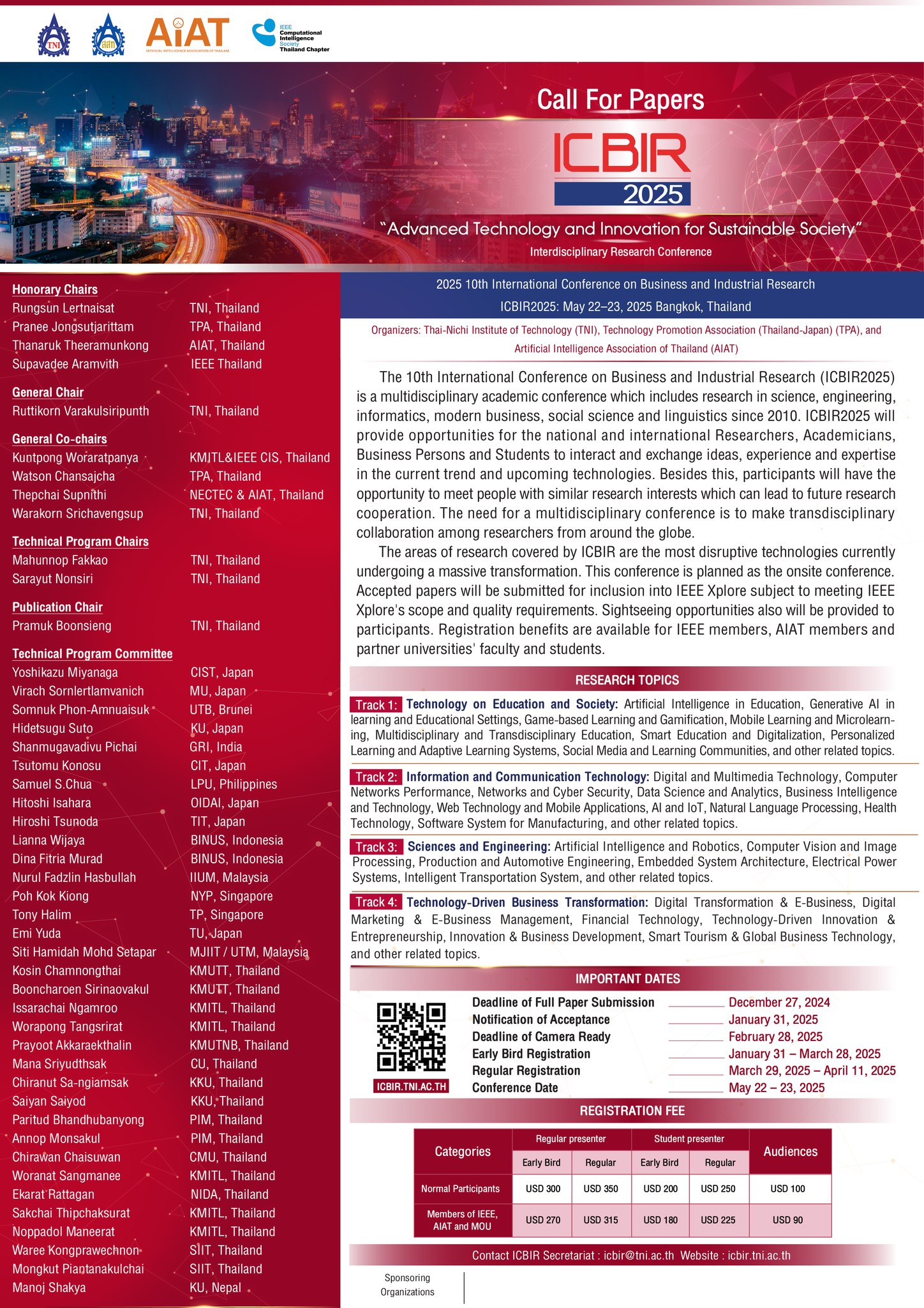 The 10th International Conference on Business and Industrial Research 2025 (10th# ICBR 2025)
