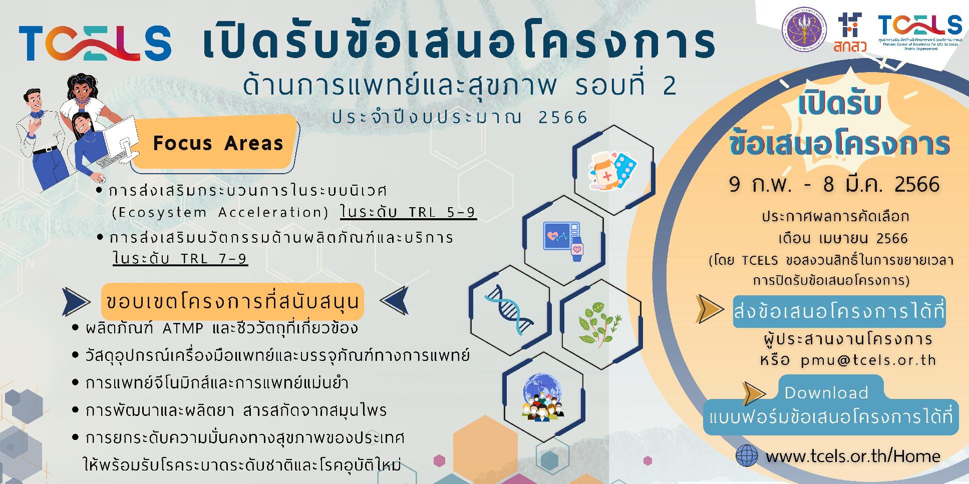 การรับสมัครข้อเสนอโครงการด้านการแพทย์และสุขภาพ (รอบที่ 2) ประจำปีงบประมาณ 2566