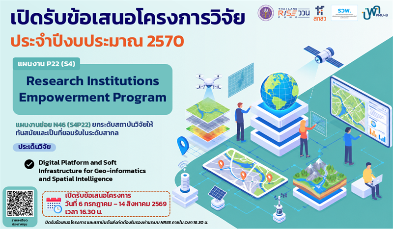บพค. ประกาศเปิดรับข้อเสนอโครงการ Research Institutions Empowerment Program ประจำปีงบประมาณ 2570